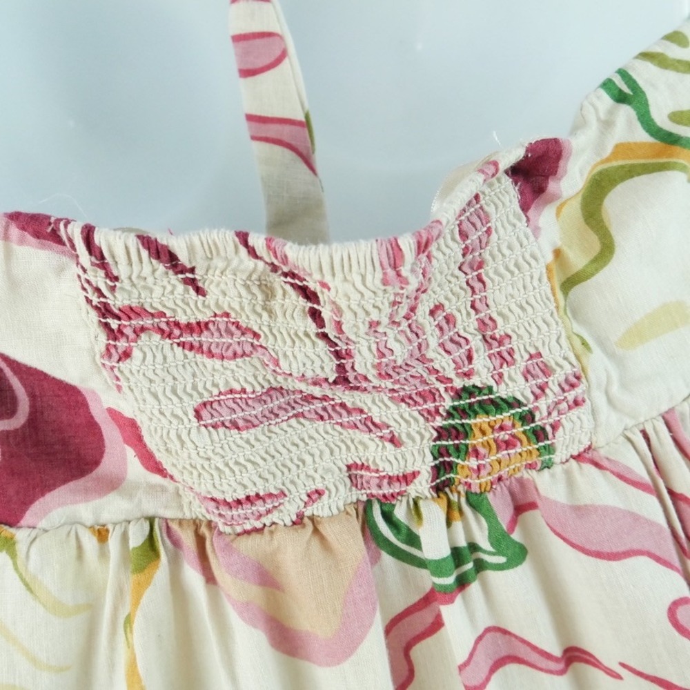 Vintage Old Navy Linen Blend Floral Halter Maxi Dress Boho Fairy Beach Resort M - Picture 10 of 11